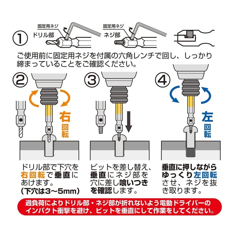 ANEX ANH-S2 Stripped Screw Removal Bit, Set of 2, Compatible