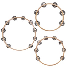Candora Tambourine 3 pcs Handmade Wood Headless Tambourine Set of 6"+8"+10"