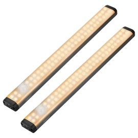 GONOTO led Closet Light Motion Activated Rechargeable (2024 New) 1500mAh 54 LED Under Cabinet Lights Battery Operated Motion Sensor Wireless Pantry Light for Wardobe,Kitchen 3W White 3 Mode 2pack