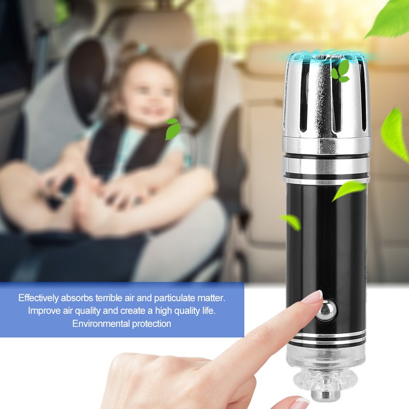 Auto Car Air Purifier Anion Oxygen Bar Cleaner 12V Black