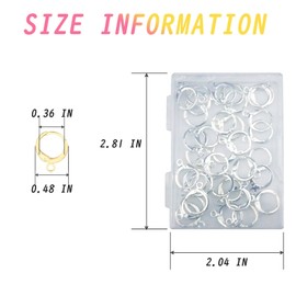36 PCS Earring Hooks 18K Gold Plated Earring Buckle Lever Back Earring Hooks Silver Huggie Earring Jewelry Making for Women (Silver)