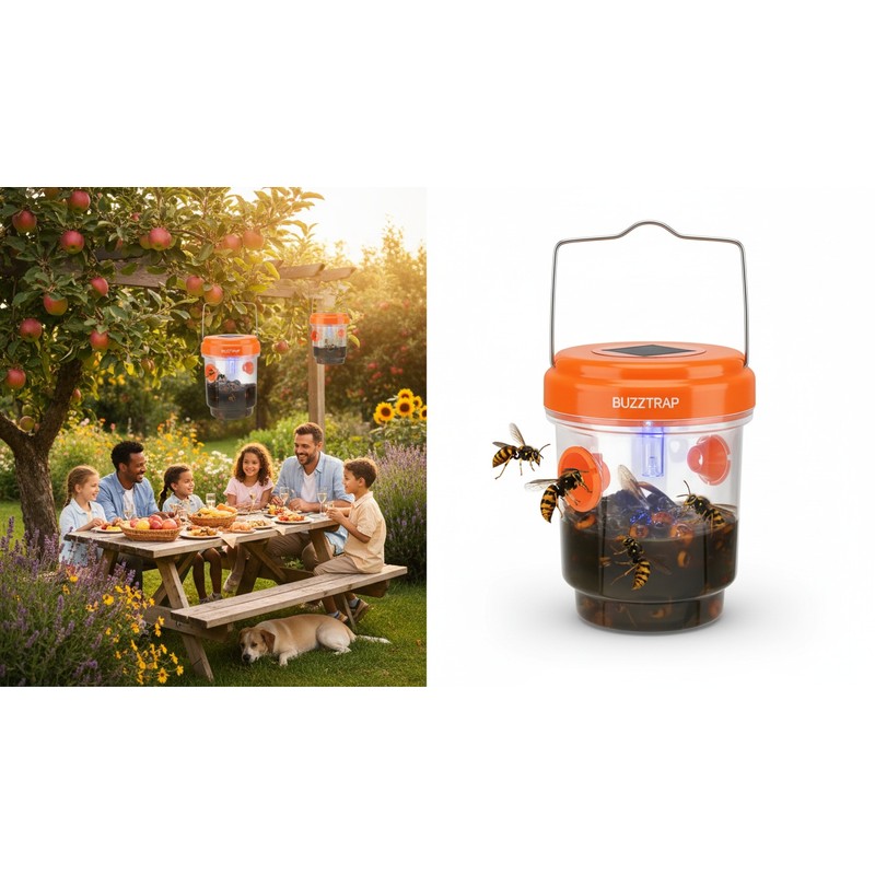 Solar Wasp Traps Hanging Yellow Jacket Trap with UV LED