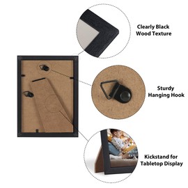 Edenseelake 4x6 Picture Frame Set of 15, Black Wood Photo Frame 4 by 6 for Wall or Tabletop Display