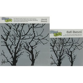 The Crafter's Workshop Set of 2 Stencils - Branches Reversed 12" x 12" Large and 6" x 6" Mini - Includes 1 each TCW251 and TCW251s - Bundle 2 Items