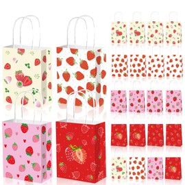 Qpout 16 Strawberry Gift Bags, Strawberry Goodie Bags