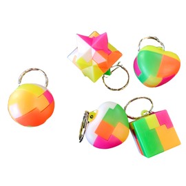 Fat-catz-copy-catz 6x Boys Girls Novelty Plastic Puzzle Cube Shaped Toys Gift Loot Bag Party Fillers Pass the Parcel Pinata Toy Keyrings