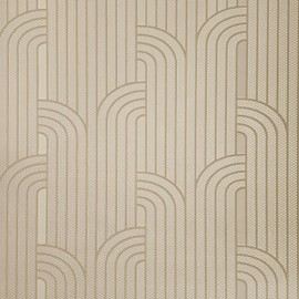 Textured Rose Gold Metallic Beige Art Deco Lines Faux Fabric Wallpaper Rolls 3D