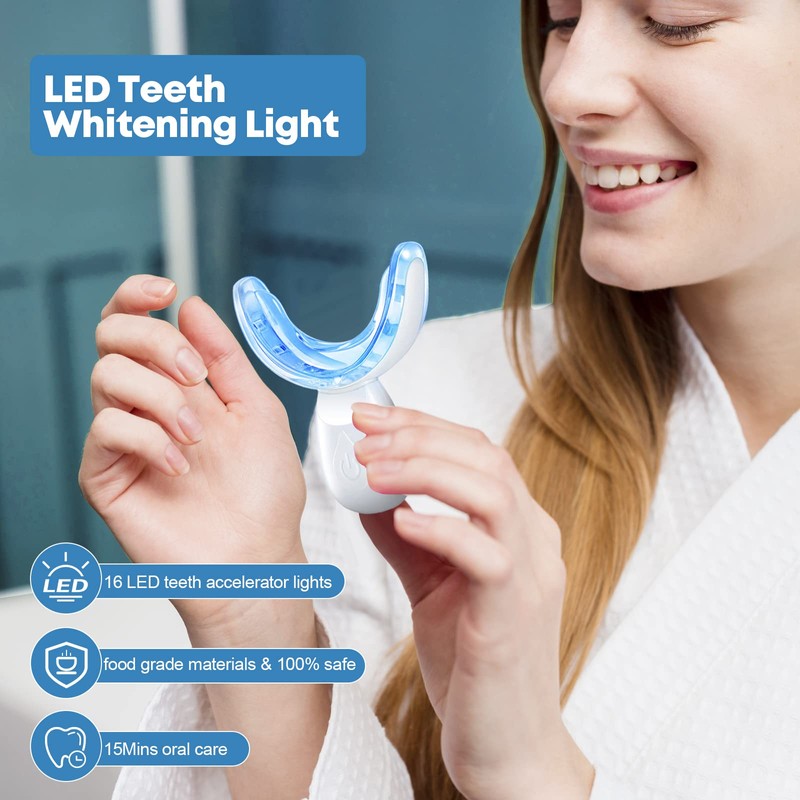 Teeth Whitening Kit, HIYAA 16 LED Teeth Whitening Kit with