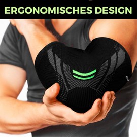 NativoDex Compression Elbow Support for Men and Women, Sports Elbow Support for Tennis, Crossfit and Golf Activities (Green, M)