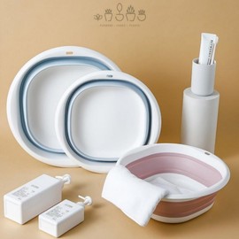 Simple Medium Foldable Multi-purpose Bathroom Basin with Hanging Hook Random Color 10ea