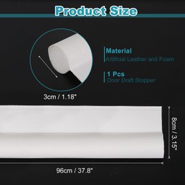 uxcell 37" Door Draft Stopper, Under Door Draft Blocker, Adhesive Soundproof Door Bottom Seal, Weather Stripping Door Sweep for Bottom of Doors, White