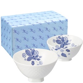 Wedgwood aW1053155 Strawberry Bloom Indigo Rice Bowl (Rice Ball) Tableware, Christmas Gift, Wedding Gift, Housewarming Celebration