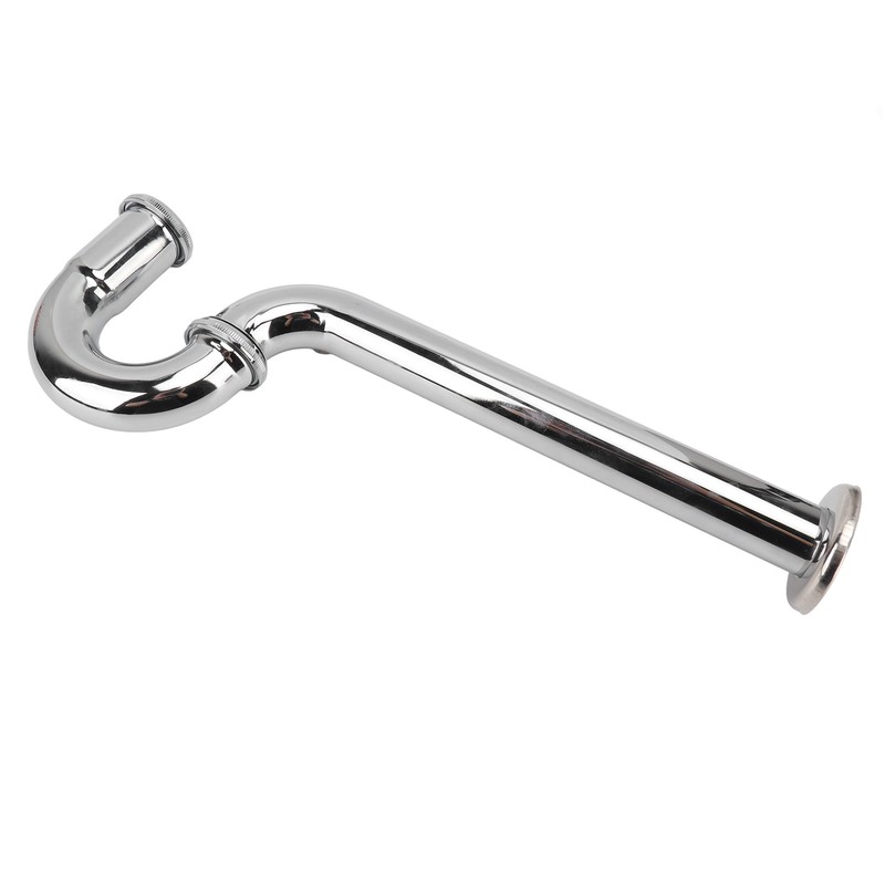 Brass Sink Drain Tubing Set Silver Slick Finish No Ageing
