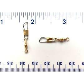 100 Gerry's Tackle Brass Barrel Fishing Swivels with Safety Snap Size 14 (15 lbs. Test)