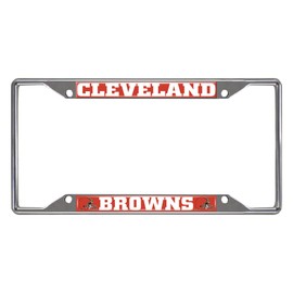 FANMATS 21370 Cleveland Browns Chrome Metal License Plate Frame, Team Colors, 6.25in x 12.25in