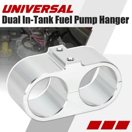 PQY Dual Fuel Pump Mount Hanger 39mm Twin Fuel Pump Bracket Silver