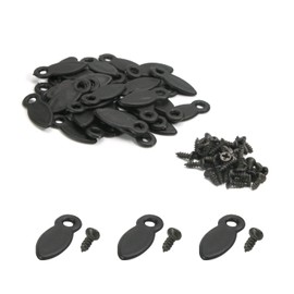 MroMax Frame Turn Button, 0.83 inch Plastic Drop Shape with Screws for Hanging Pictures, Photos, Drawings and Posters, Large Black 30pcs