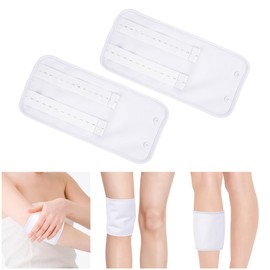 2 Packs Castor Oil Pack Wrap for Arms, Calf, Knee, Skin -Friendly Castor Castor Oil Pack Kit for Inflammation with Adjustable Strap, Reusable Machine Washable (Oil Not Included) (White)