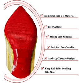 Sole Protectors Red Bottom Protectors Shoe Gummies for High Heels Non-Slip Shoes Cover Bottoms for Women Shoe Bottom and Heel Anti Slip Grip Pads 4 Pcs (Red, 130 * 80mm)
