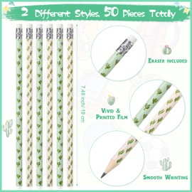 Watersay 125 Pcs Back to School Gifts for Students Include 100 Cactus Pencils 50 Cute Cactus Erasers 50 Greeting Cards 50 OPP Bags for Kids Children Classroom Rewards First Day of School Supplies