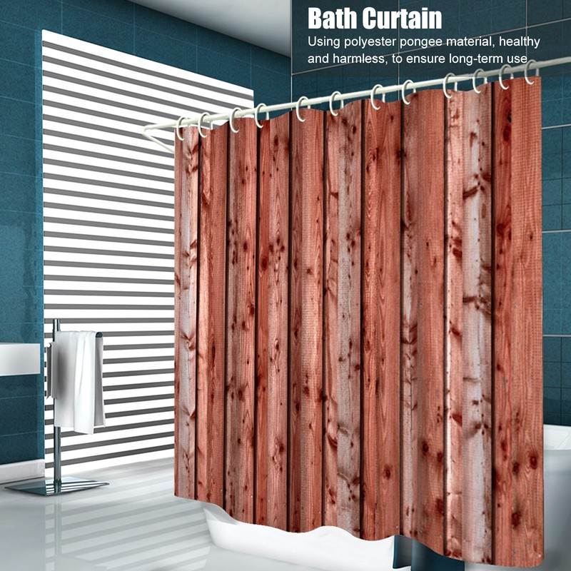 Bathroom Shower Curtain with 12 Rings Waterproof Thicken Bath Curtain