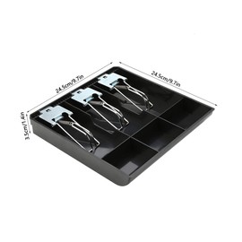 MUNEFE Cash Tray, Square Register, Cash Register Drawer for Small Retail Stores and Other Business Locations(Black)