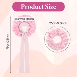 1 x Silk Bonnet Sleep Cap, Silk Sleep Cap, Adjustable Night Sleep Hat, Soft Satin Hair Cap with Elastic Band, Non-Slip Bonnet Sleep Cap for Women and Girls (Pink)