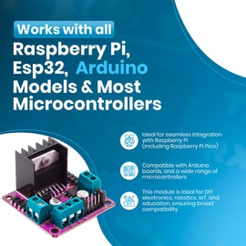 ShillehTek L298N Motor Driver Controller Board Module for Stepper Motor & DC Dual H-Bridge | Compatible with Raspberry Pi, Arduino, Smart Car Projects, Power UNO, MEGA R3, Mega2560