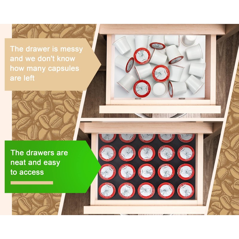 MyLifeUNIT K Cup Organizer Drawer Countertop Wall Mounted K Cup