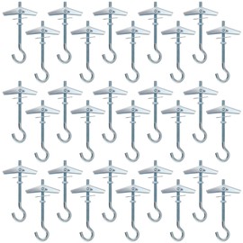 NAMYEUT 30 PCS M5 Plasterboard Ceiling Hook, Carbon Steel Wing Spring Toggle Hook, Heavy Duty Ceiling Hooks for Hanging Plants, 9cm Long