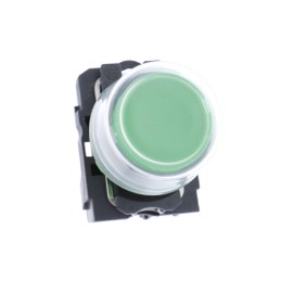 Schneider Electric Push Button - Green with Clear Boot, Plastic Material, Projecting Operator Profile - 22mm, Spring Return, 1NO Contact Type - Quick & Easy Assembly - Harmony XB5 (XB5AP31)