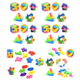 JZK 20 x Multicolor Novelty Pencil erasers, Rubber Puzzles Toys, Kids Eraser for Children Birthday Party Favours, Party Bag fillers Gadgets, giveaways Gifts for Boys Girls