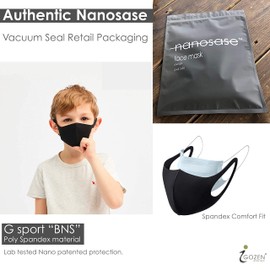 igozen 4 Pack kids face masks Nanosase G Sports face masks BNS Poly Spandex nano Face Mask. (Kids 2 Gray + 2 Blue Green)