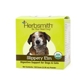 Herbsmith Organic Slippery Elm - Digestive Aid for Dogs and Cats - Constipation and Diarrhea Relief for Dogs and Cats - Megaesophagus Dog Aid - 150g