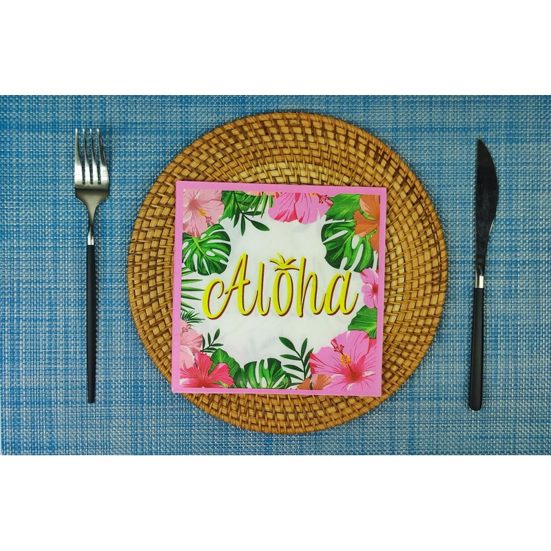 Hawaiian Napkins Disposable Paper, 32Pcs, 6.5in