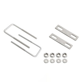 Square U-Bolt 2.17" (55 Nm) Inner Width 304 Stainless Steel Silver M8 with Plate Nut 2 Pieces