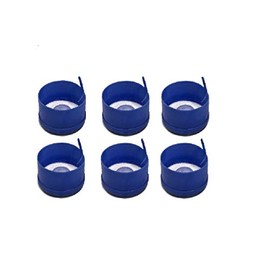 AquaNation BPA Free Non-Spill Reusable Water Bottle Caps for 3 or 5 gallon Jugs - 55mm Anti-Splash Snap On Caps - Made in USA (Pack of 6)
