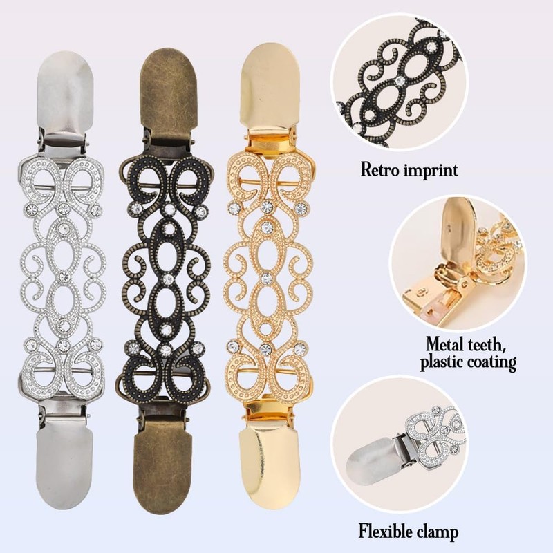 XFSRG Elegant Brooch Women's Cinch Clip Jewellery Clasps for Clothing