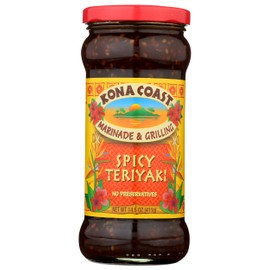 Kona Coast All Natural Spicy Teriyaki Marinade & Grilling Sauce, 14.5 Ounce (Pack of 6)