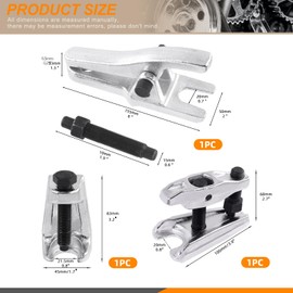 Rustark 3Pcs Universal Ball Joint Separator Tools Set Including 2Pcs Heavy Duty Ball Joint Separators and 1Pc Tie Rod End Remover for Separating Arms, Tie Rods and Ball Joints on Cars, Trucks, ATVs