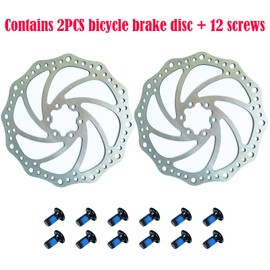 Newgoal 160 mm 2 pieces bicycle brake discs with 12 screws, mountain bike brake disc, suitable for most bicycles, road bikes, mountain bikes