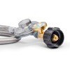 GasSaf 3FT Propane Regulator with Hose,Stainless Steel Braided Propane Gas