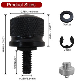 2025 Upgrade 2-Pack Chrome Stainless Steel Seat Bolt Nut Kit Compatible for Harley Davidson 1996-2024 - Black