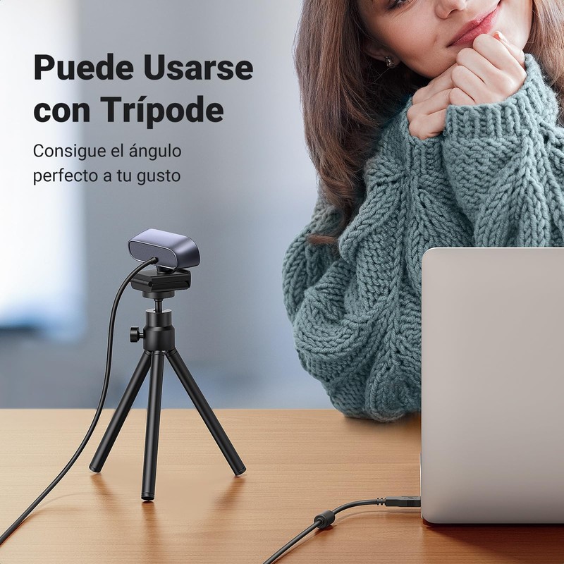 UGREEN Webcam 2K 30FPS Full HD, Cámara Web con Micrófono