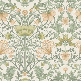 Holden Vintage Floral Wallpaper Flowers Leaves Cream/Ochre 13392