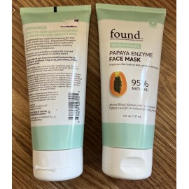 FOUND 2 Bottles Found Brightening Papaya Enzyme Face Mask 6 Fl Oz Each