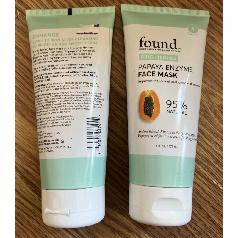 FOUND 2 Bottles Found Brightening Papaya Enzyme Face Mask 6