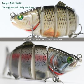 FANTANGLER Fishing Lures for Bass,Lifelike Slow Sinking Swimming Bass Lures for Freshwater and Seawater Fishing Accessory,Realistic Fishing Lures,Multi Jointed swimbait for bass,Fishing Gifts for Men