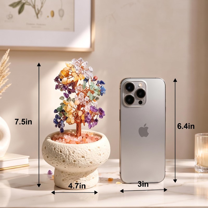 7 Chakra Tree of Life with Ceramic Pot & Himalayan