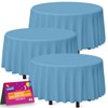 3pk Blue Round Table Cloth Disposable | 140cm Party Round